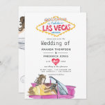 Whimsical Las Vegas Wedding Invitation Kaart<br><div class="desc">Las Vegas de huwelijksuitnodiging die aan uw specifieke details kan worden aangepast.</div>