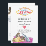 Whimsical Las Vegas Wedding Invitation Kaart<br><div class="desc">Las Vegas de huwelijksuitnodiging die aan uw specifieke details kan worden aangepast.</div>