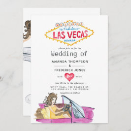 Whimsical Las Vegas Wedding Invitation Kaart