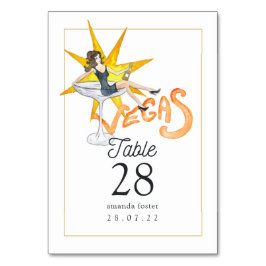 Whimsical Las Vegas Wedding Table Number Kaart
