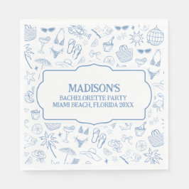 Whimsical Last Toast On The Coast Blue Servet