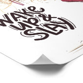 Whimsical Latte Girl Wake Up & Slay Motivatie Poster (Hoek)