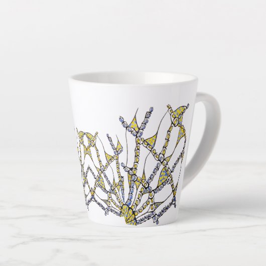 Whimsical Latte Mok (Doodle - handgetekend) (Rechterhoek)