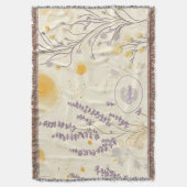 Whimsical Lavendel & Geel Bloempatroon Deken (Voorkant Verticaal)