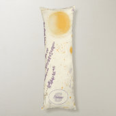 Whimsical Lavendel & Geel Bloempatroon Lichaamskussen (Achterkant (Verticaal))
