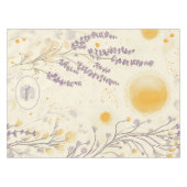 Whimsical Lavendel & Geel Bloempatroon Tafelkleed (Voorkant (Horizontaal))