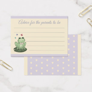 Whimsical Lavendel Kikker Baby Advies voor Ouders Visitekaartje