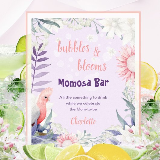 Whimsical Lavendel Moederdag Bar Baby Shower Bord Poster
