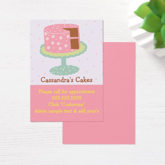 Whimsical Layer Cake Pink en Green Visitekaartjes (Bureau)
