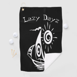 Whimsical Lazy Sailboot Golfhanddoek