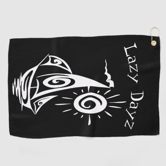 Whimsical Lazy Sailboot Golfhanddoek (Horizontaal)