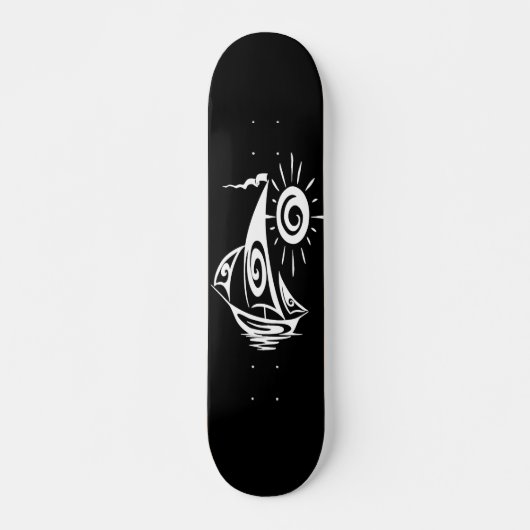 Whimsical Lazy Sailboot Persoonlijk Skateboard (Voorkant)