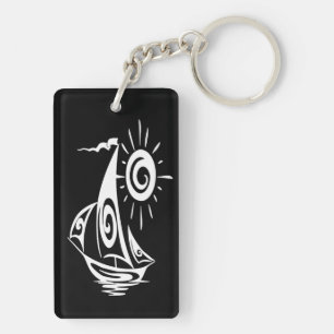 Whimsical Lazy Sailboot Sleutelhanger