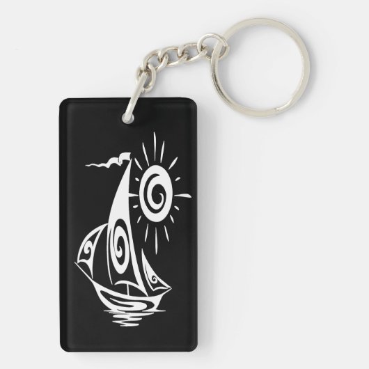 Whimsical Lazy Sailboot Sleutelhanger (achterkant)