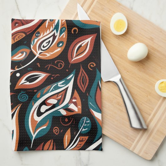 Whimsical Leaves Theedoek (Quarter Fold)