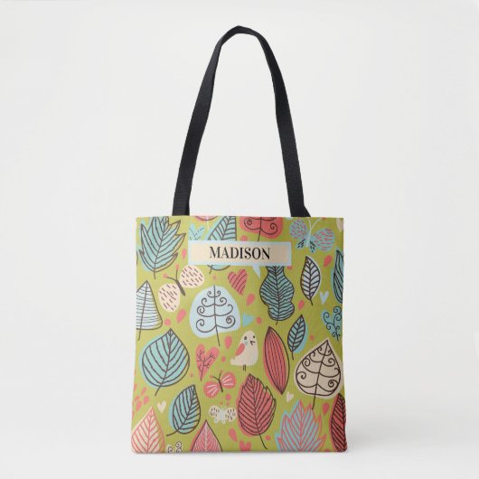 Whimsical Leaves Tote Bag (Voorkant)