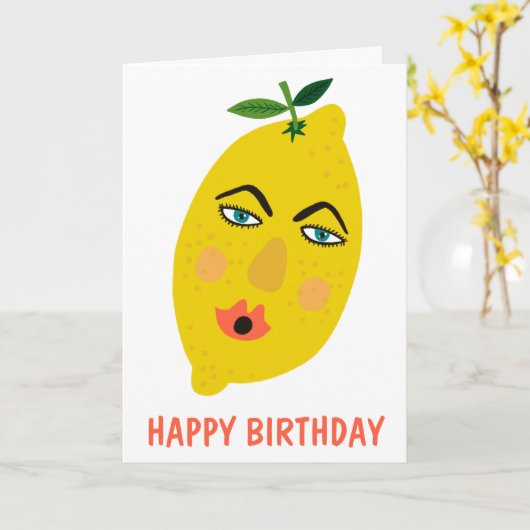 Whimsical Lemon Custom Kaart (Gele Bloem)