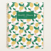 Whimsical Lemon Floral Personalized Planner (Voorkant)