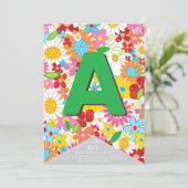 Whimsical Lente Bloemen Tuin DIY Bunting Banner (Staand voorkant)