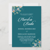 Whimsical Lentetuin Wilde Bloem Nuestra Boda Kaart (Voorkant)