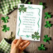 Whimsical Leopard Print Shamrock Vrijgezellenfeest Kaart