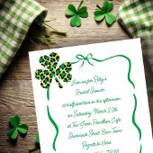 Whimsical Leopard Print Shamrock Vrijgezellenfeest Kaart