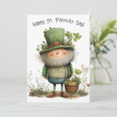 Whimsical Leprechaun Happy St Patrick's Day Kaart (Staand voorkant)
