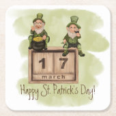 Whimsical Leprechauns St. Patrick's Day Kartonnen Onderzetters (Voorkant)