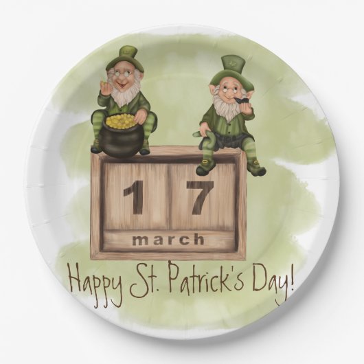 Whimsical Leprechauns St. Patrick's Day Papieren Bordje (Voorkant)