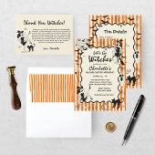 Whimsical Let's Go Heksen Halloween Bachelorette Bedankkaart