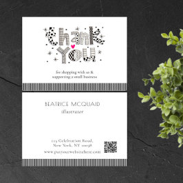 Whimsical Lettering Small Business Dank u kaart
