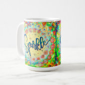 Whimsical Leuk Girly Leuke Sparkle Inspirerend Koffiemok (Voorkant links)