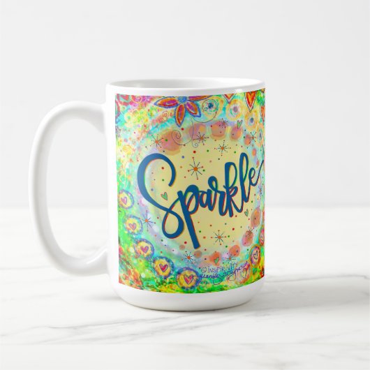 Whimsical Leuk Girly Leuke Sparkle Inspirerend Koffiemok (Links)