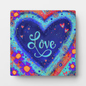 Whimsical Leuk Kleurrijk Leuk Liefdeshart Fotoplaat (Voorkant)