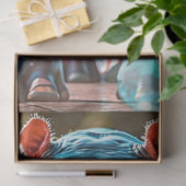 Whimsical Levendige Foto Hippo en Bubble Decoupage Tissuepapier (Geschenk)