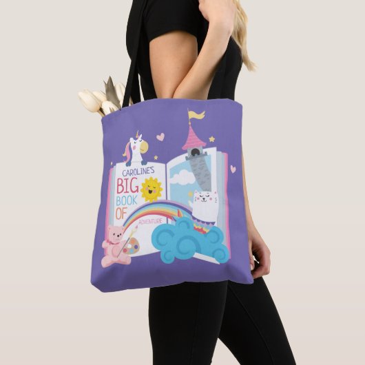 Whimsical Library Book Canvas tas (Dichtbij)