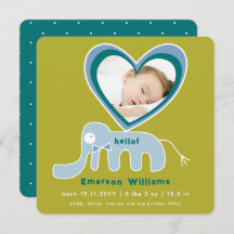 Whimsical Liefde Blauwe Olifant Foto Baby Jongen G