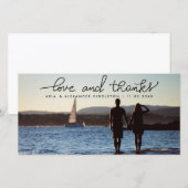 Whimsical Liefde en Dank Trouw Handgeschreven Bedankkaart (Voorkant / Achterkant)