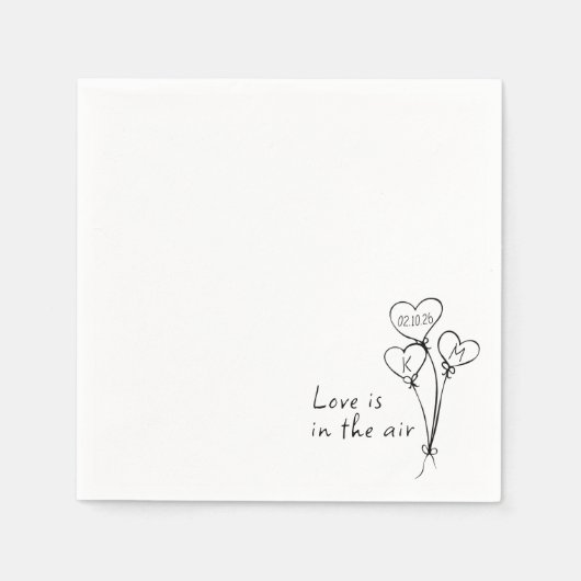 Whimsical "Liefde is in de lucht" Custom Chic Wedd Servet (Voorkant)