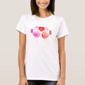 Whimsical liefdesvogels waterverf kunst t-shirt (Voorkant)