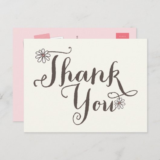 Whimsical lieve madeliefjes meisje verjaardag dank briefkaart (Voorkant / Achterkant)