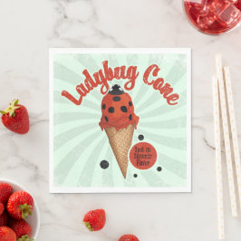 Whimsical Lieveheersbeestje | Retro IJskunst Servet