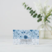 Whimsical Light Blue Floral Elegant Event Planner Visitekaartje (Staand voorkant)