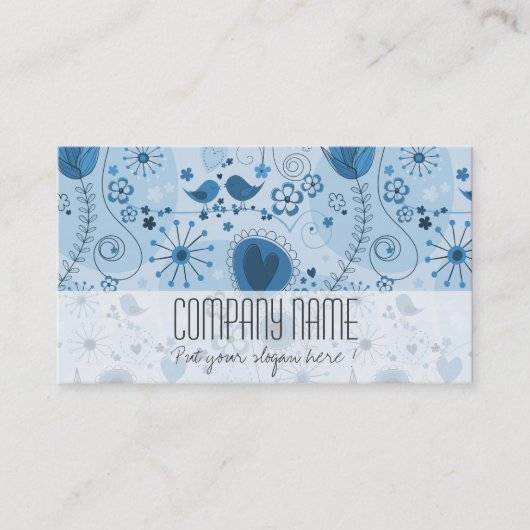 Whimsical Light Blue Floral Elegant Event Planner Visitekaartje (Voorkant)