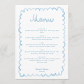 Whimsical Light Blue & White Eenvoudige Schattigee Menu (Voorkant)
