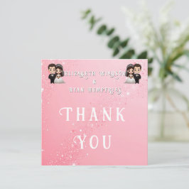 "Whimsical Light Pink Wedding Invitations Sparkles Bedankkaart