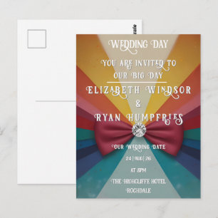 "Whimsical Light Pink Wedding Invitations Sparkles Briefkaart
