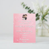 "Whimsical Light Pink Wedding Invitations Sparkles Briefkaart (Staand voorkant)