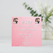 "Whimsical Light Pink Wedding Invitations Sparkles Kaart (Staand voorkant)