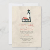 Whimsical Lighthouse Wedding Invitations Kaart (Voorkant)